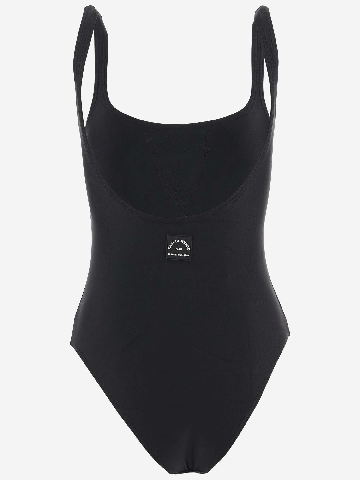Shop Karl Lagerfeld One-piece Swimsuit Rue St-guillaume In Black