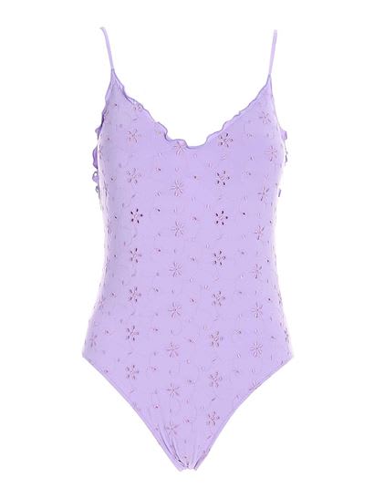 MC2 Saint Barth Francoise One Piece Swimsuit In Lilac Color