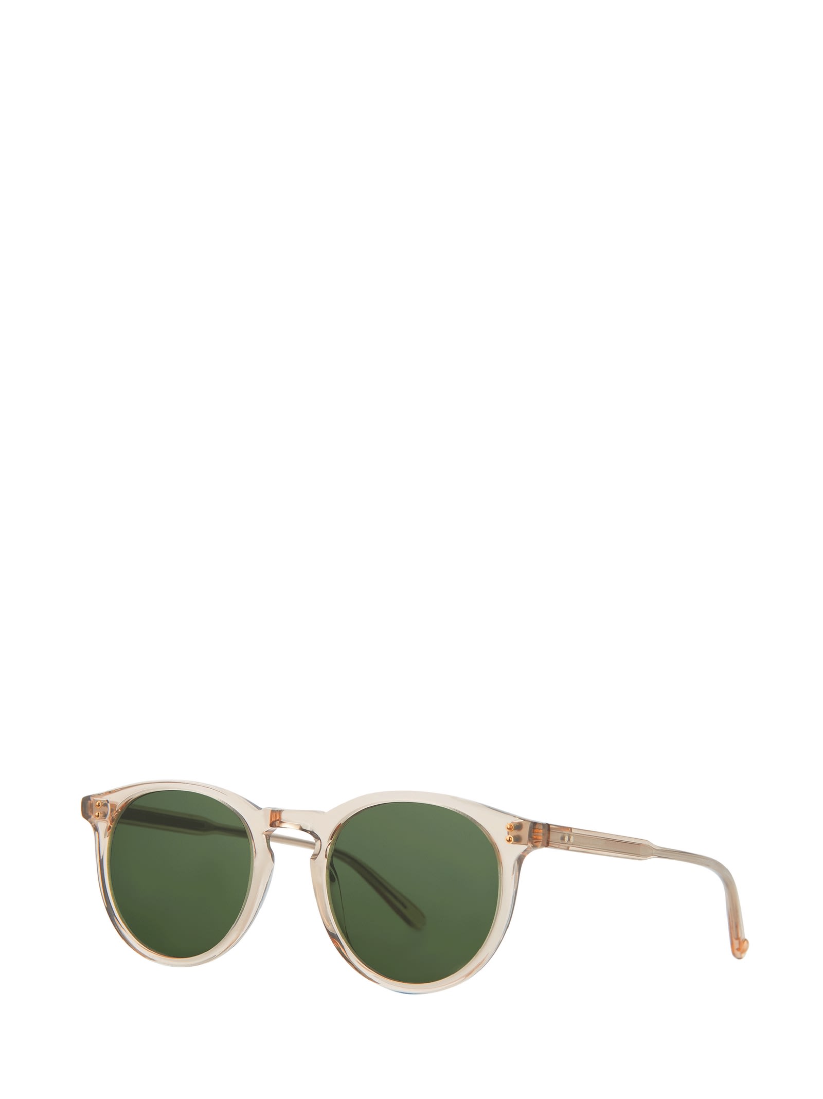 Shop Garrett Leight Carlton Sun Bio Beige Crystal/bio Green Sunglasses