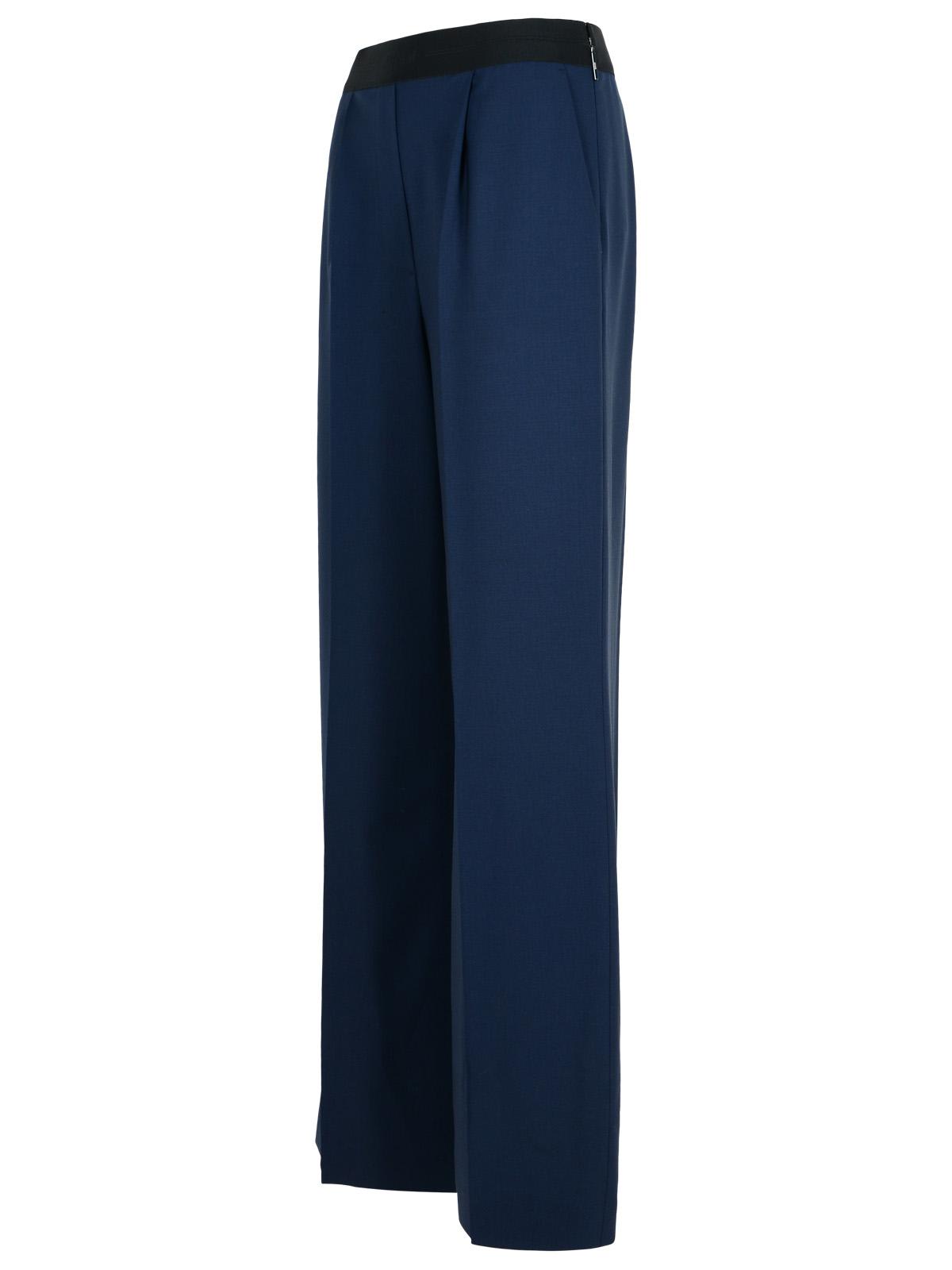 Shop Msgm Navy Virgin Wool Pants