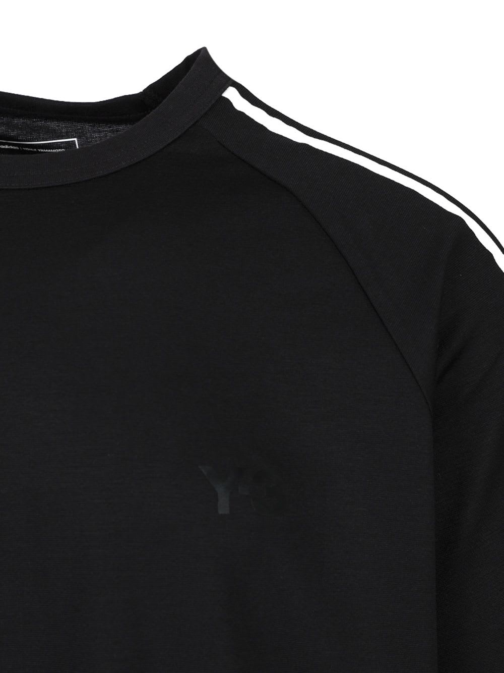 Y-3 3-stripes Cotton-blend Jersey T-shirt In Black