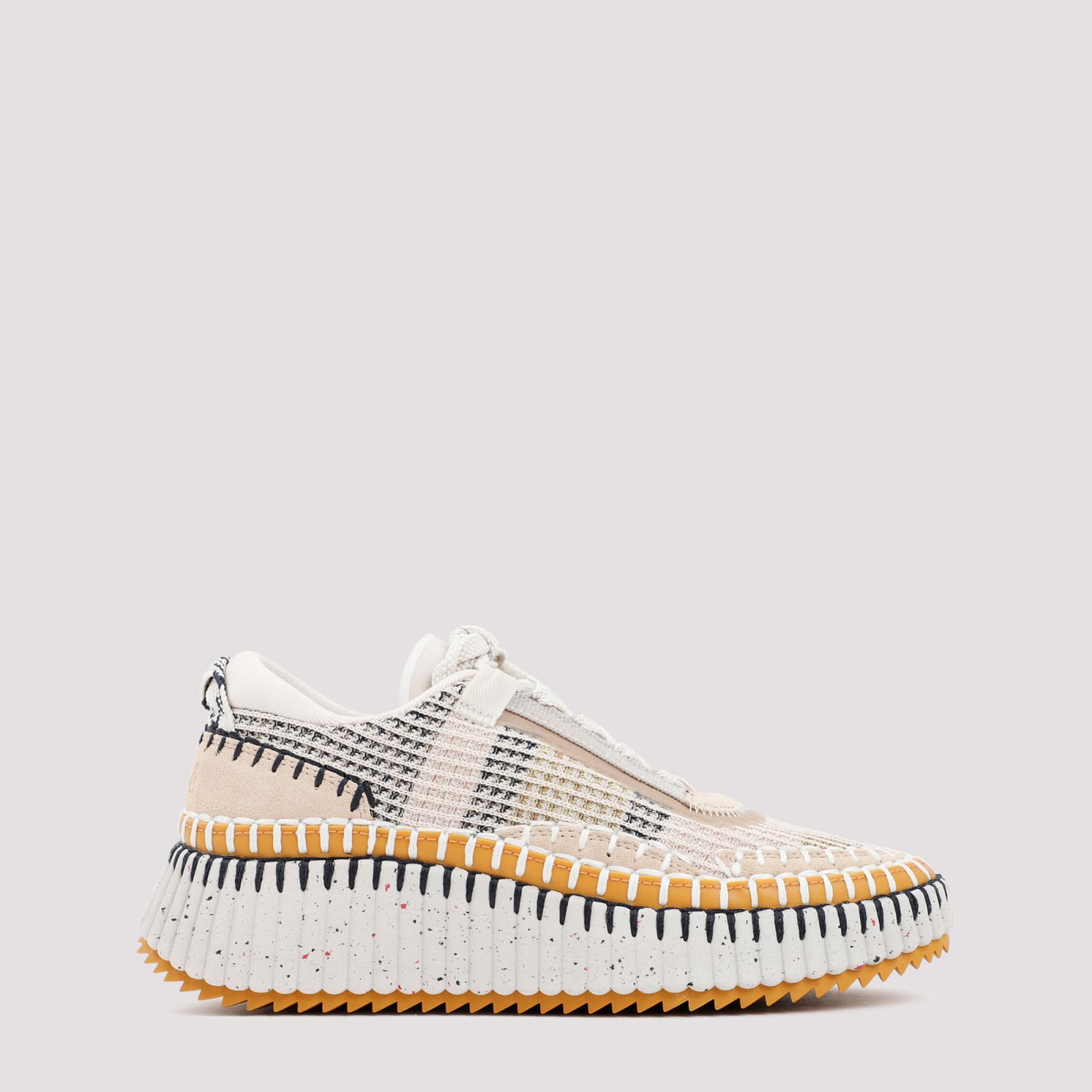 Shop Chloé Nama Sneaker In Lower-impact Mesh In Biscotti Beige