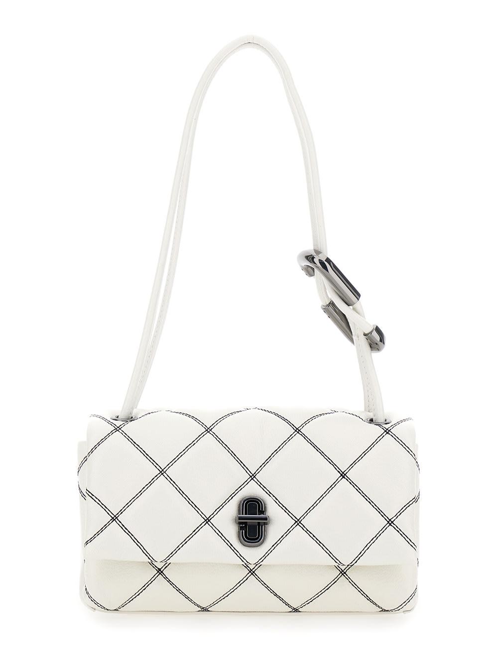 Marc Jacobs The Mini Dual White Quilted Shoulder Bag With