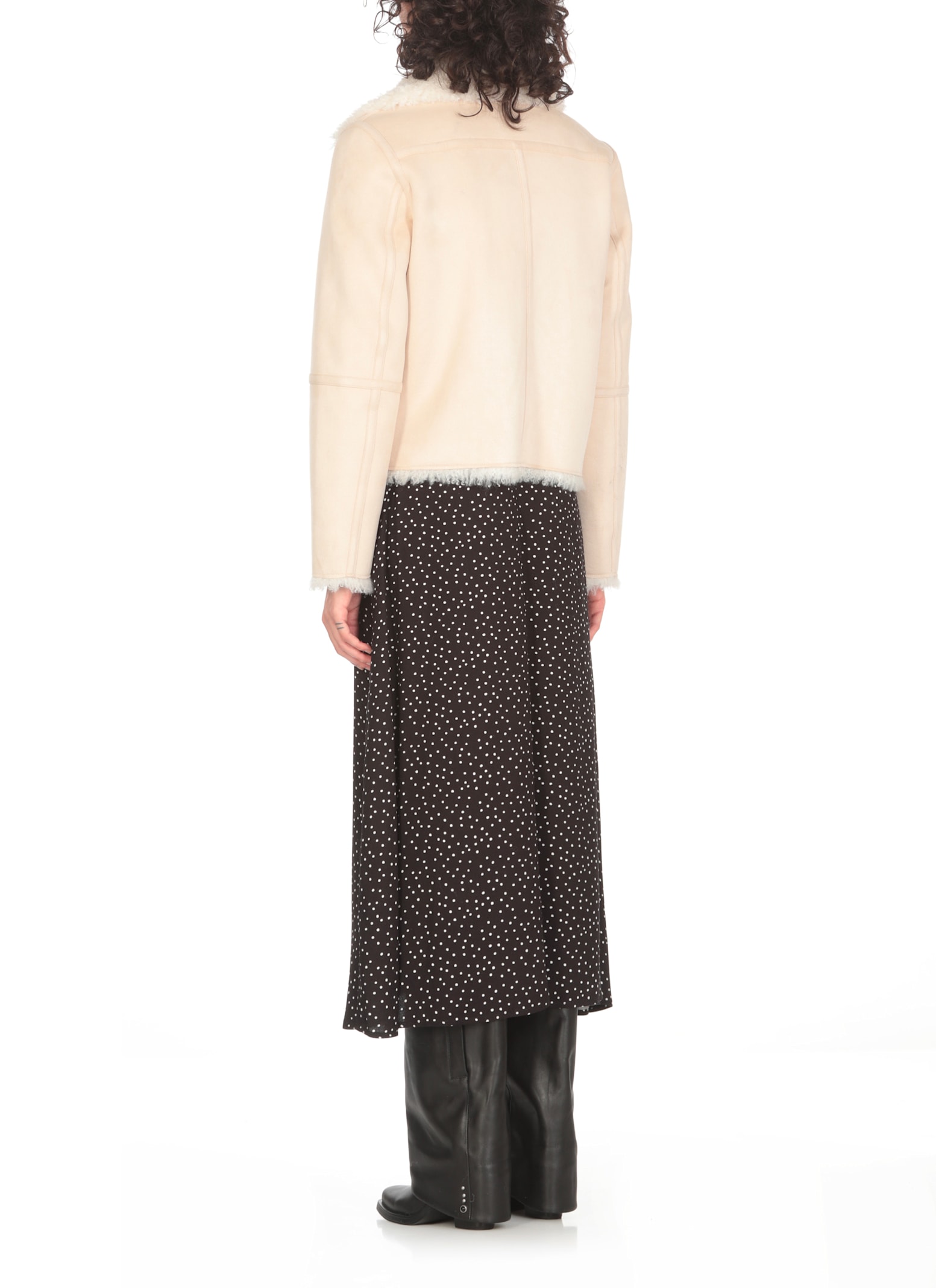 Shop Betta Corradi Synthetic Fur Coat In Ivory