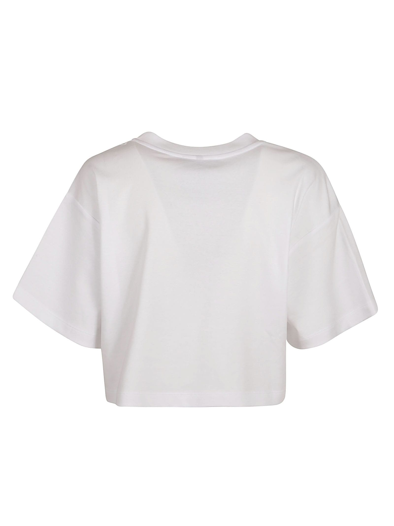 Shop Iceberg Panda Cropped T-shirt In Bianco Ottico
