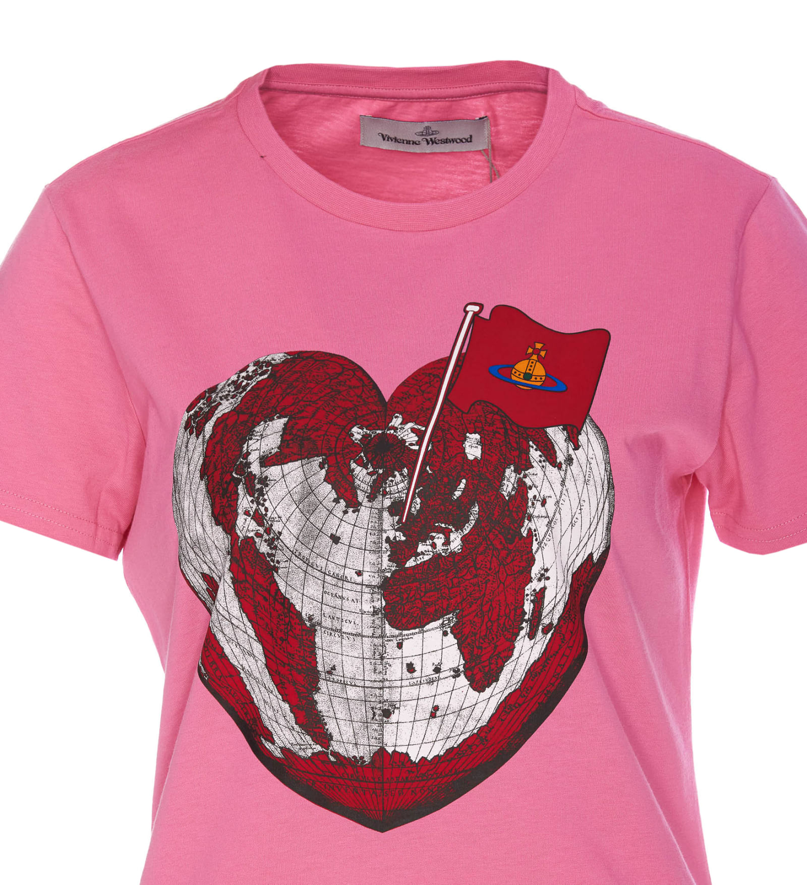 Shop Vivienne Westwood Heart World T-shirt In Pink