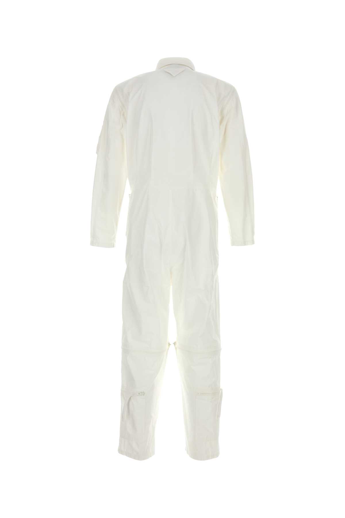 Prada Tuta In Cotone Bianco Uomo In White
