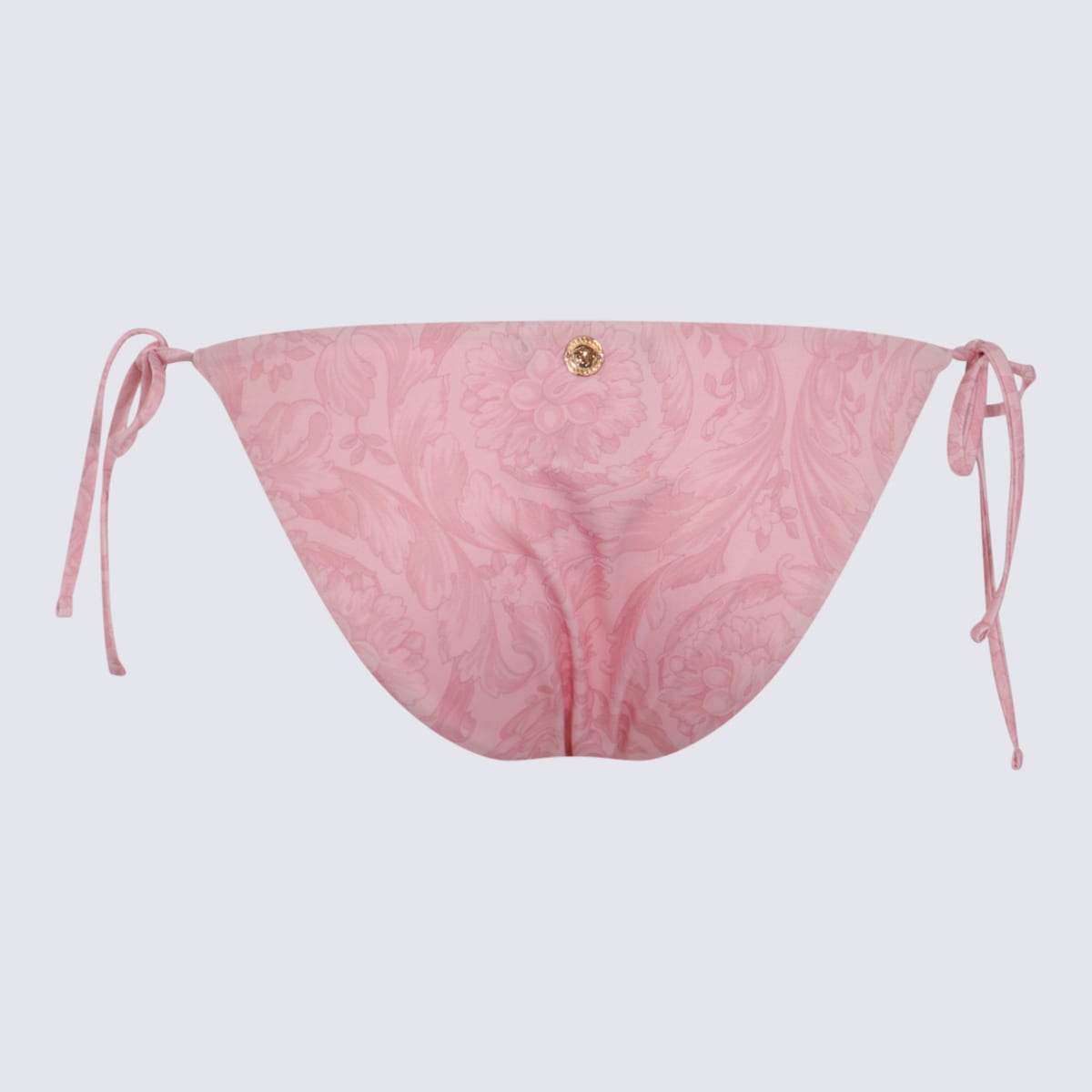Shop Versace Pale Pink Barocco Beachwear Slip
