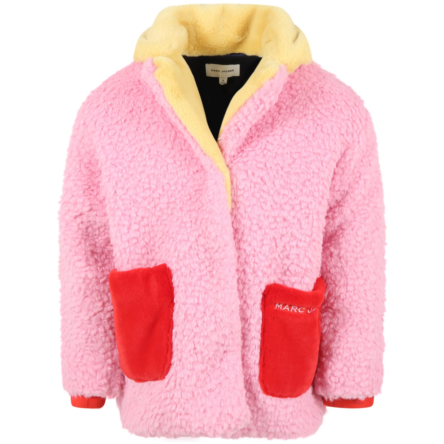 Little Marc Jacobs Kids' Pink Coat For Girl With Logo