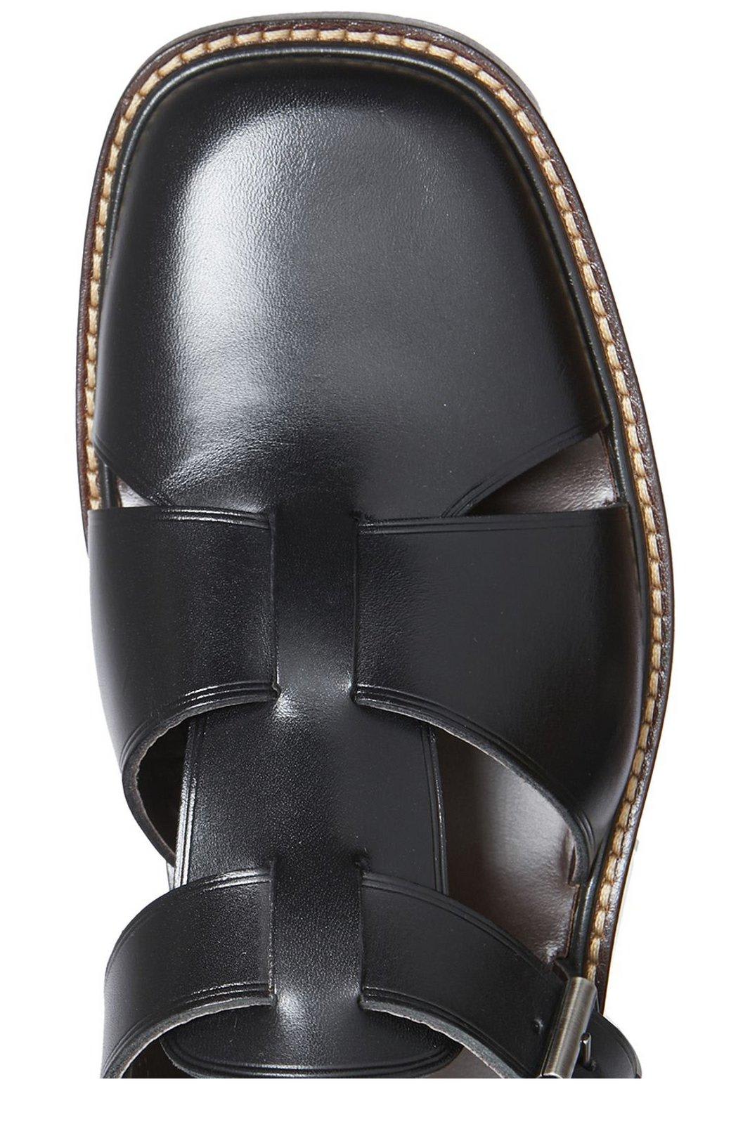 Shop Lemaire Buckled Slingback Sandals In Black