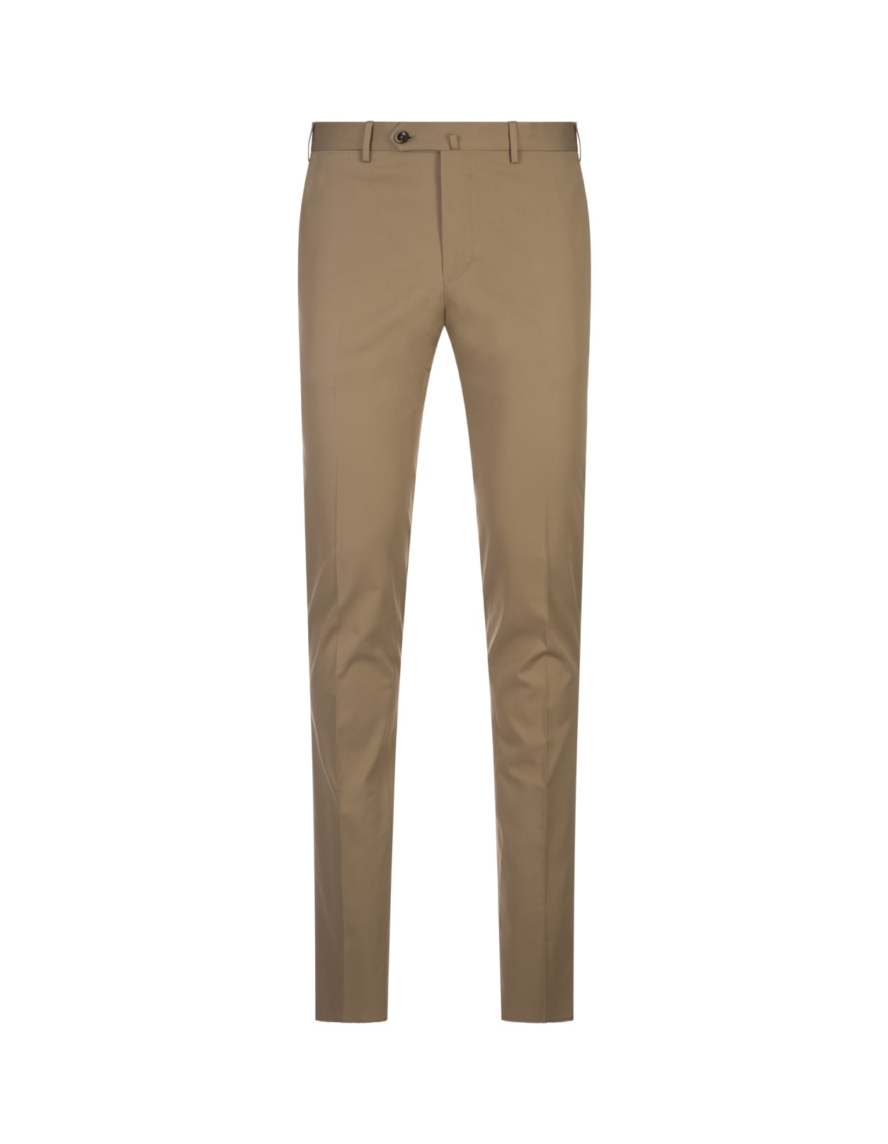 Shop Pt01 Dark Beige Silkochino Trousers In Brown