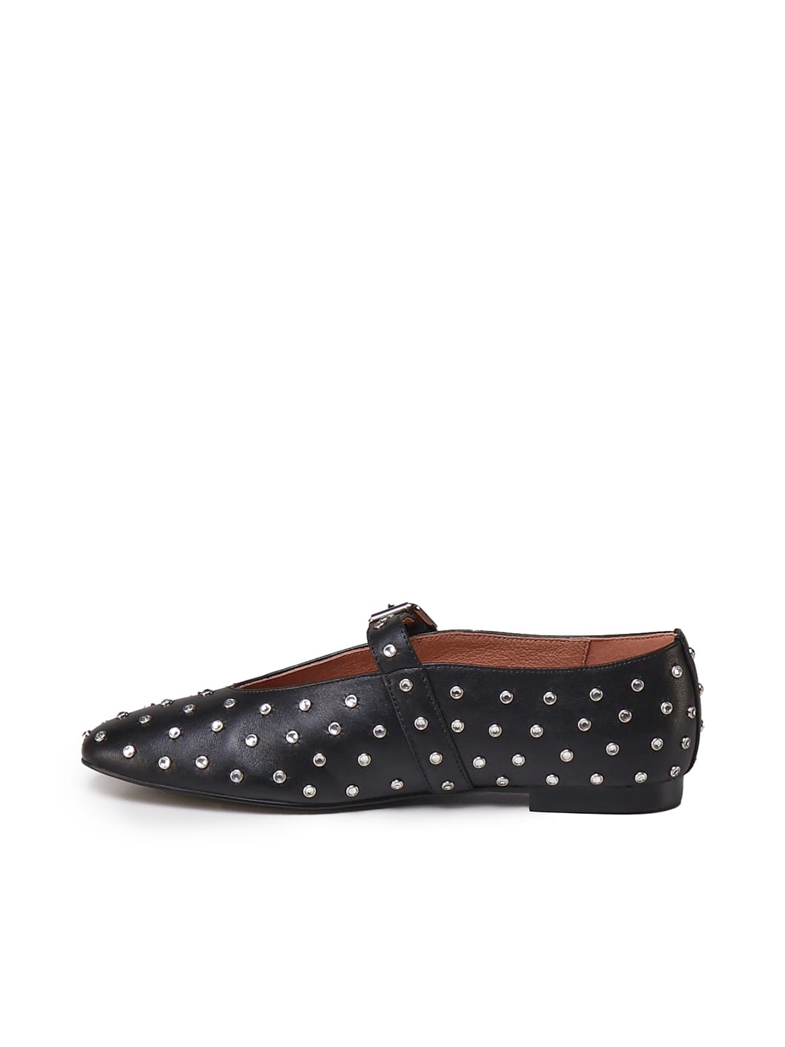 Shop Bibi Lou Leather Ballerinas With Studs In Black