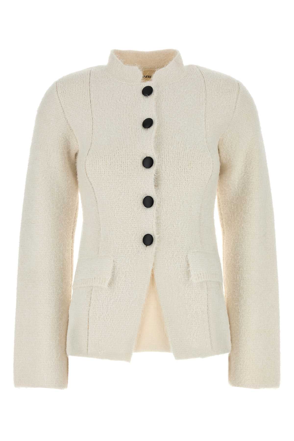 White Silk Blend Aeson Blazer