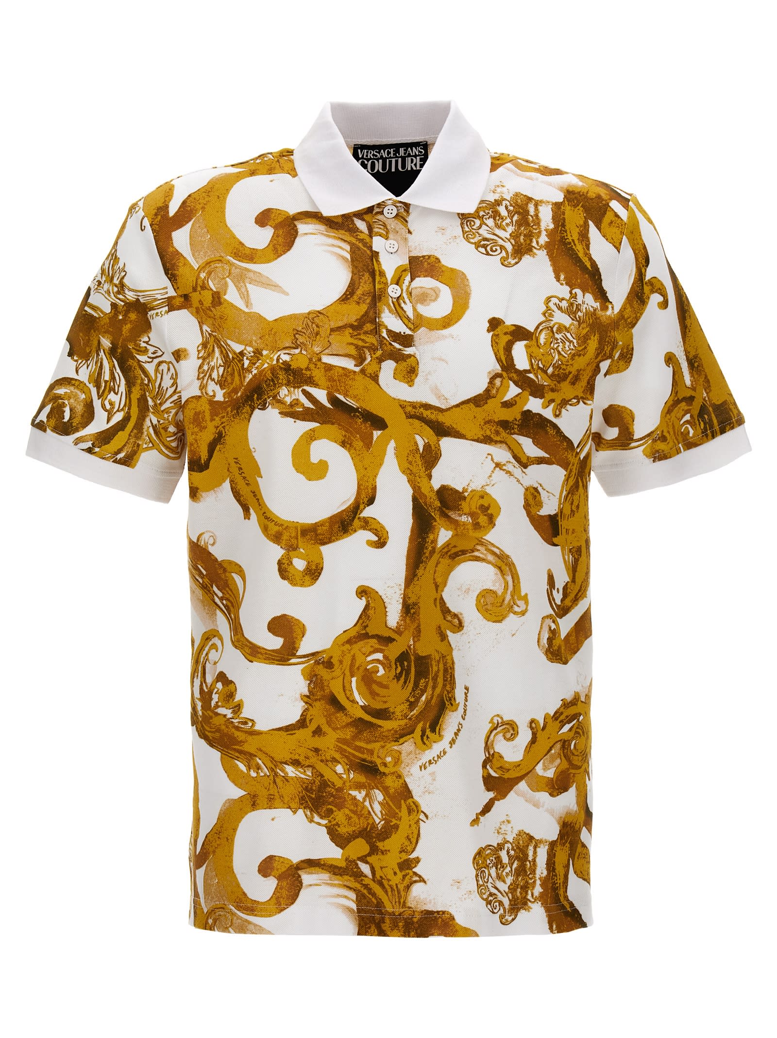 VERSACE JEANS COUTURE ALL OVER PRINT POLO SHIRT