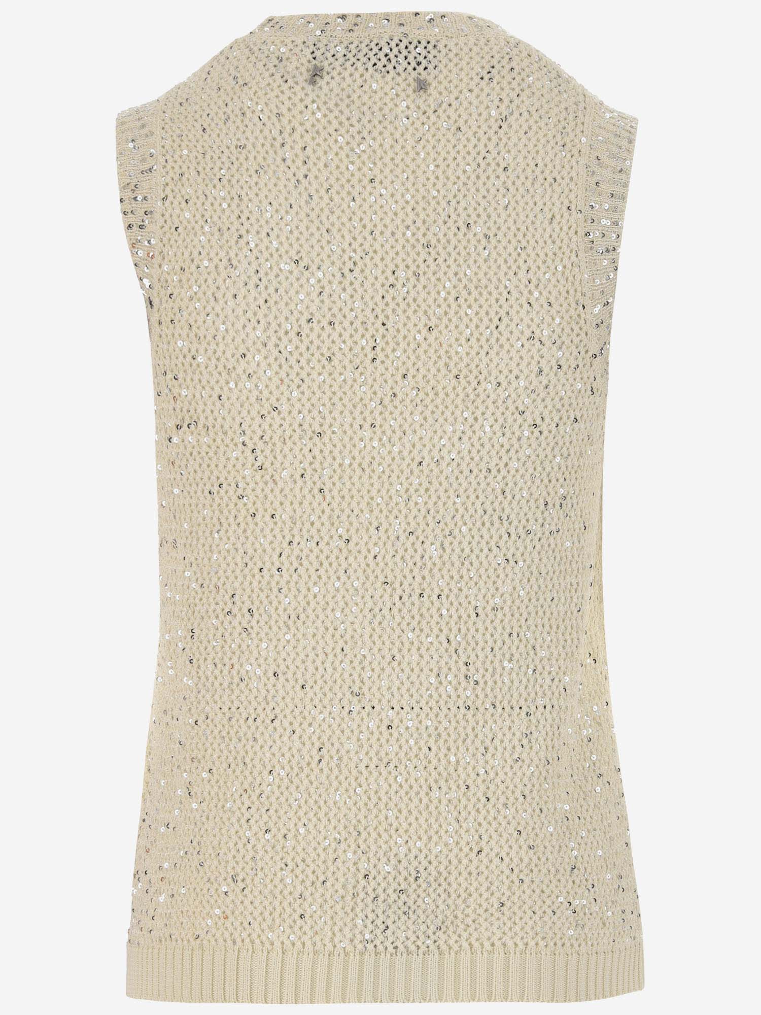 Shop Golden Goose Knit Tank Top Sequin In Black