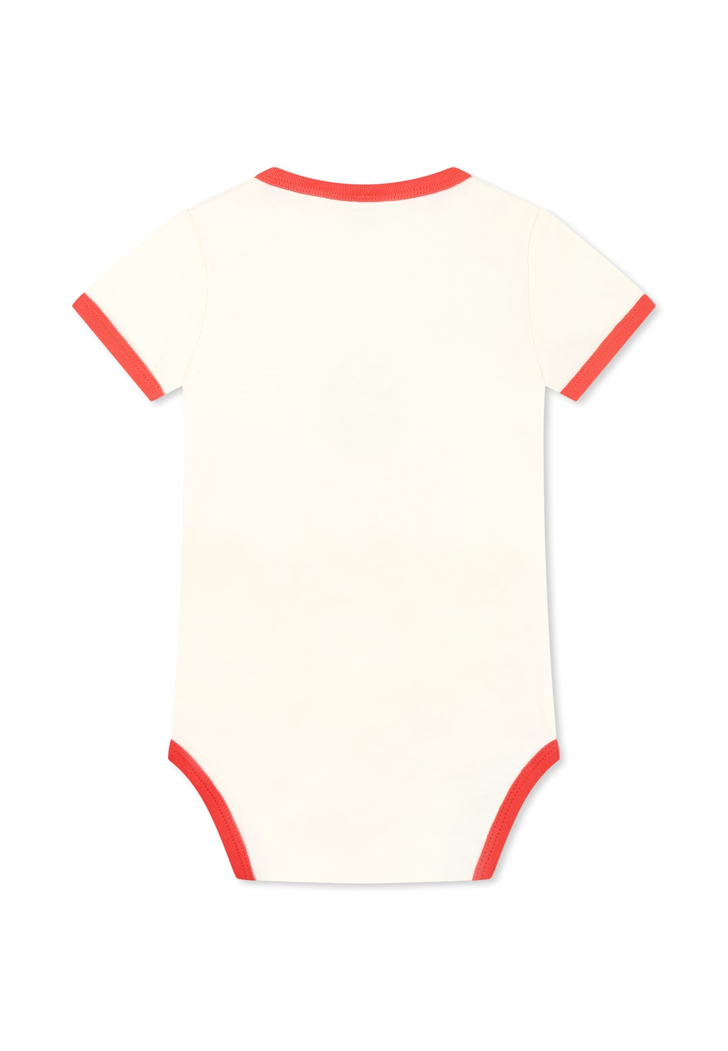 Mini Rodini Ivory Bodysuit For Baby Girl With Ladybug In Ivory