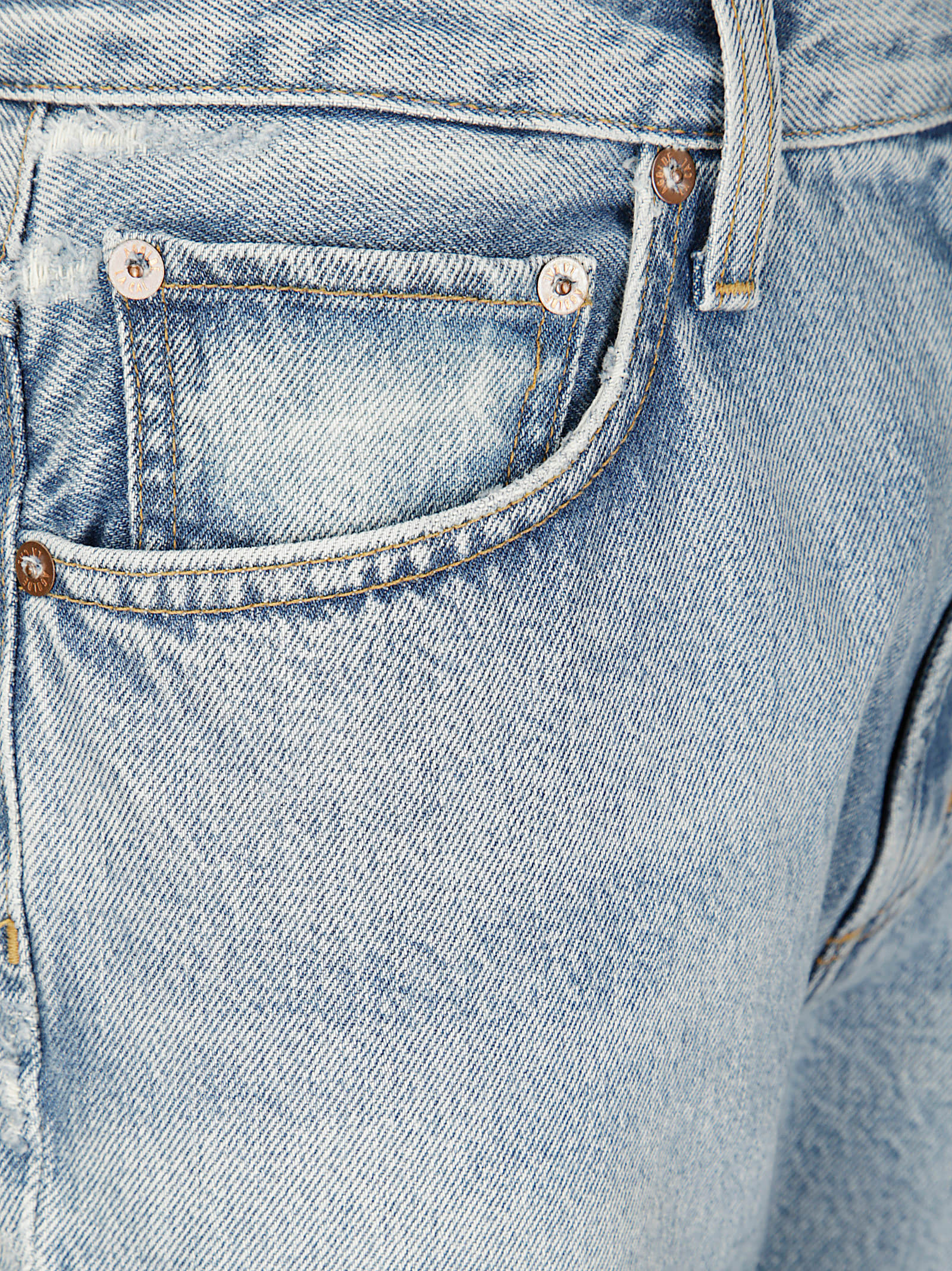 Agolde Light-wash Flared Jeans With Distinctive Fringed Hem In Blue