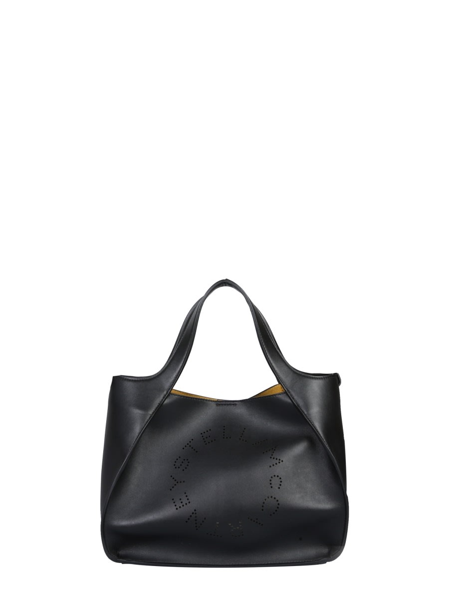 Shop Stella Mccartney Shoulder Bag With Logo In Black