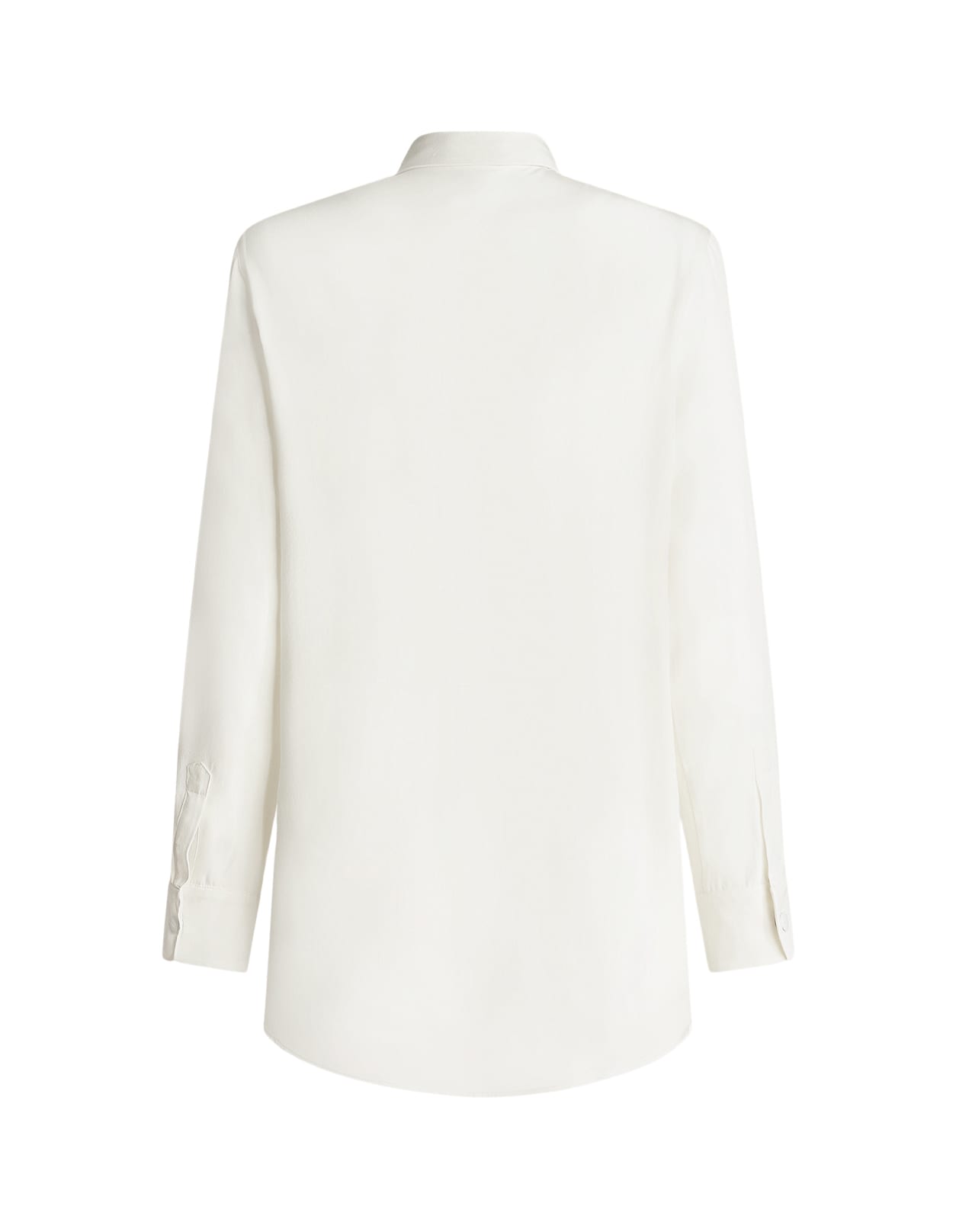 Shop Etro White Crepe De Chine Shirt With Embroidered Pegasus In Bianco