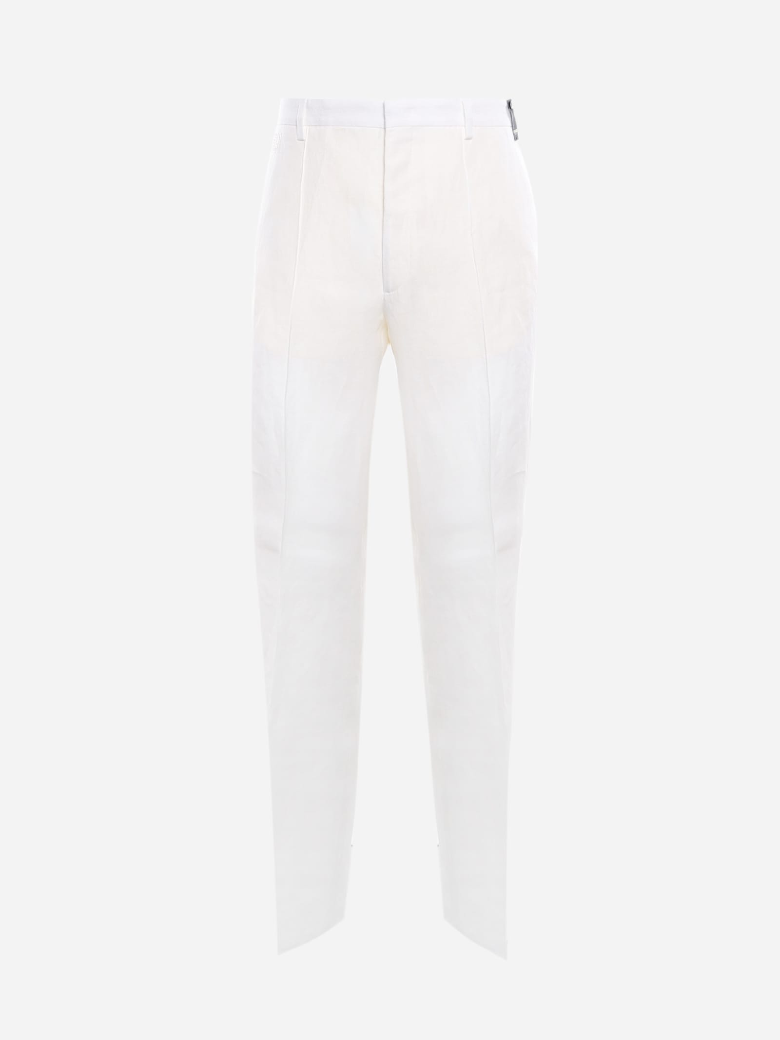 Fendi Trousers Made Of Natural Hemp With Ff Embroidery