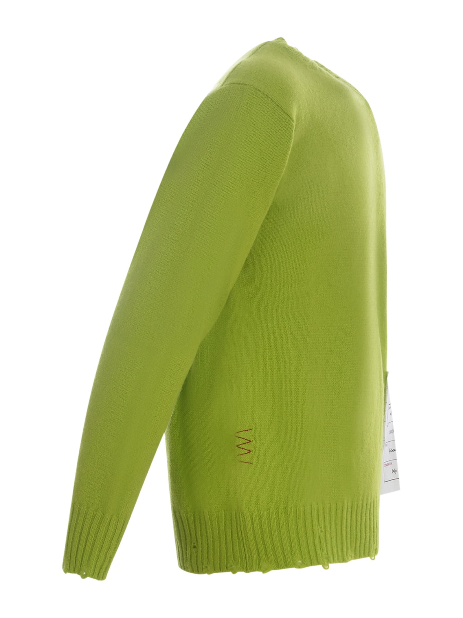 Shop Amaranto Sweater  Made Of Wool Blend In Verde Acido