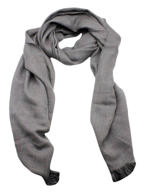 Shop Fabiana Filippi Wool Scarf Embellished With Small Micro Sequins Measuring 140 X 200 Cm In Grey