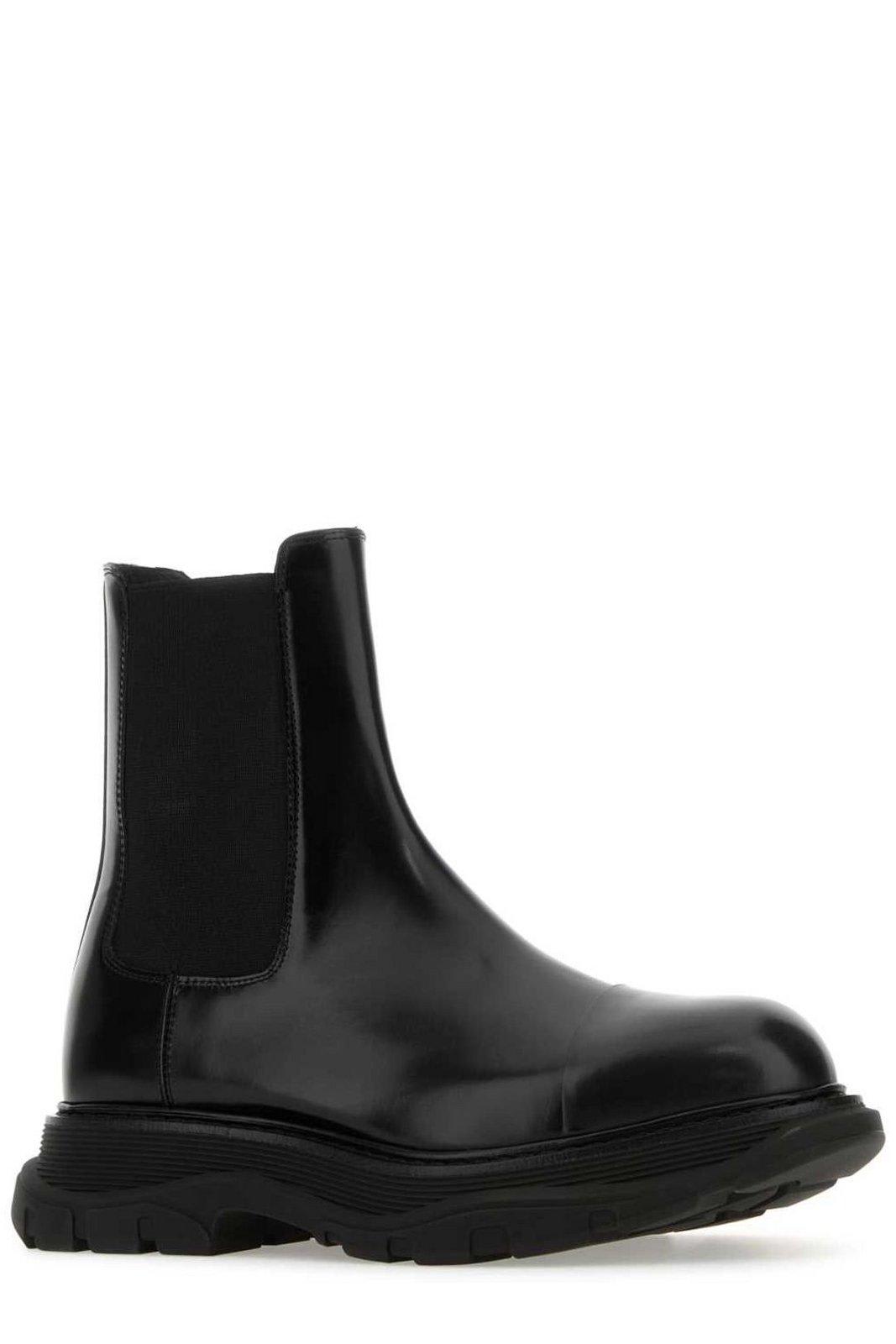 Shop Alexander Mcqueen Chelsea Tread Ankle Boots In Black