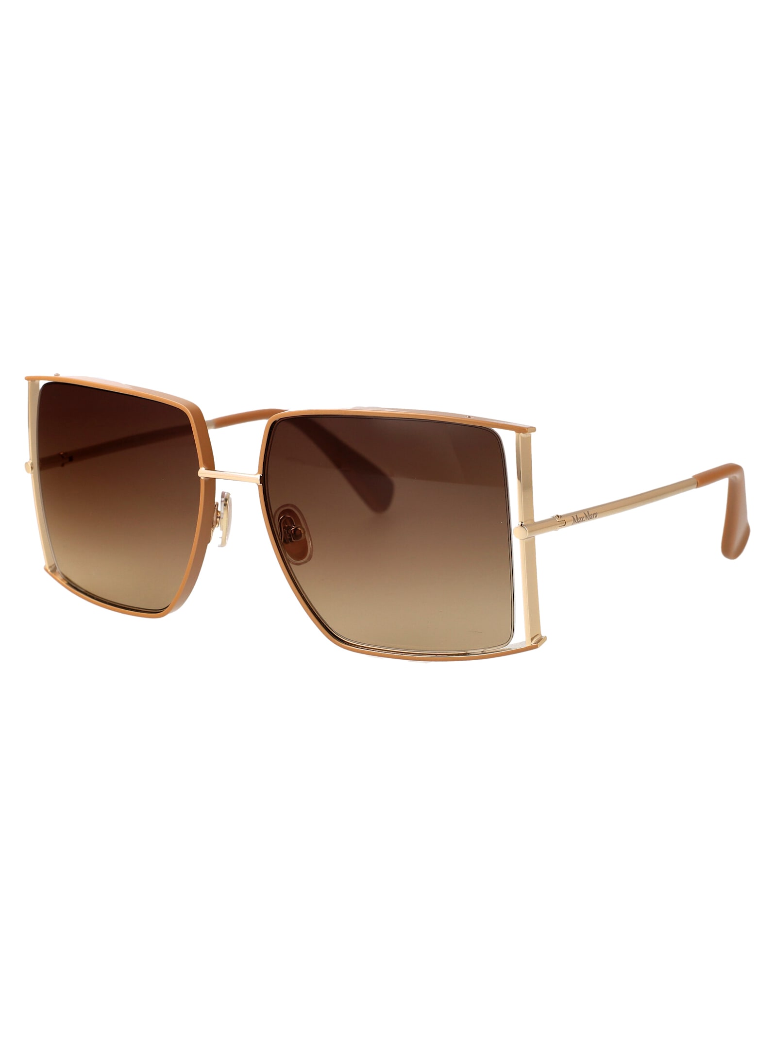 Shop Max Mara Mm0120/s Sunglasses In Brown