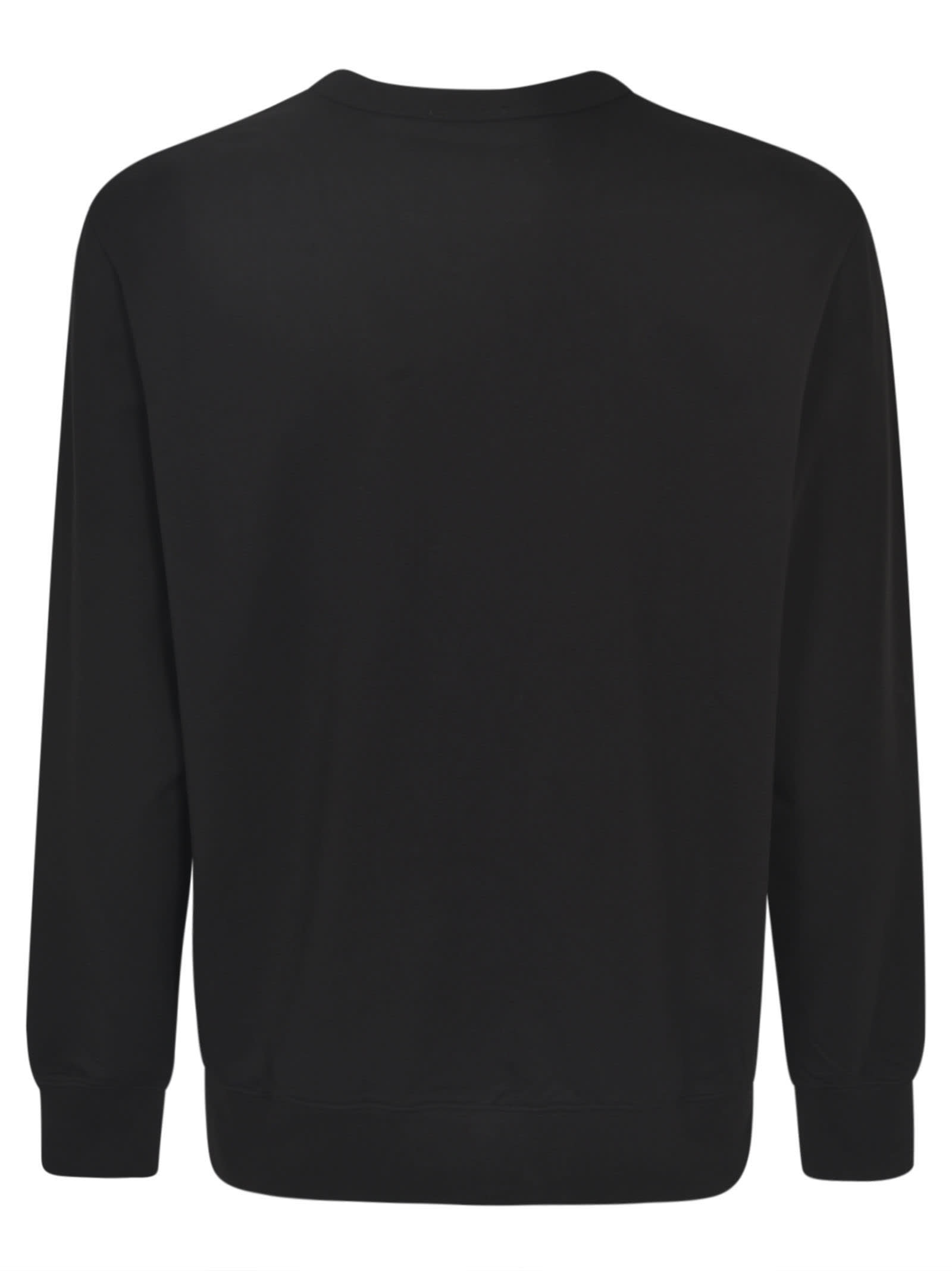 C.p. Company Fleece Long-sleeved Sweatshirt In Black