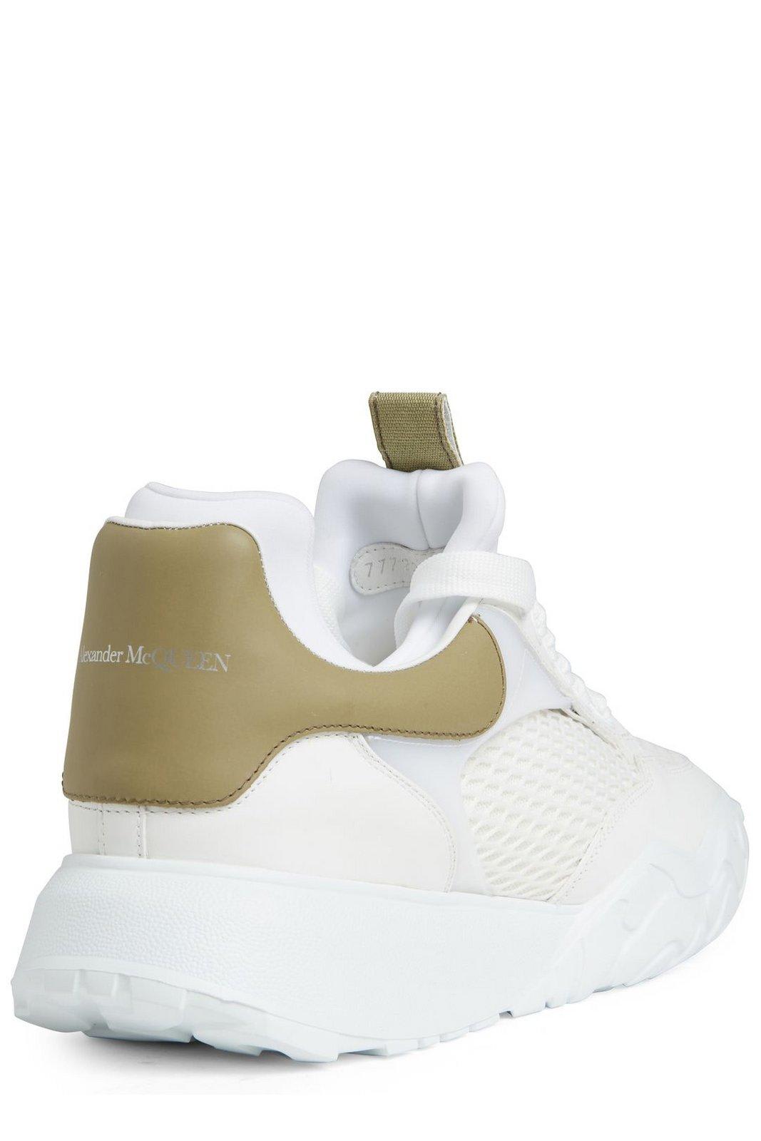 Shop Alexander Mcqueen Panelled Chunky Lace-up Sneakers In Wh/pa.kh/whi/sil