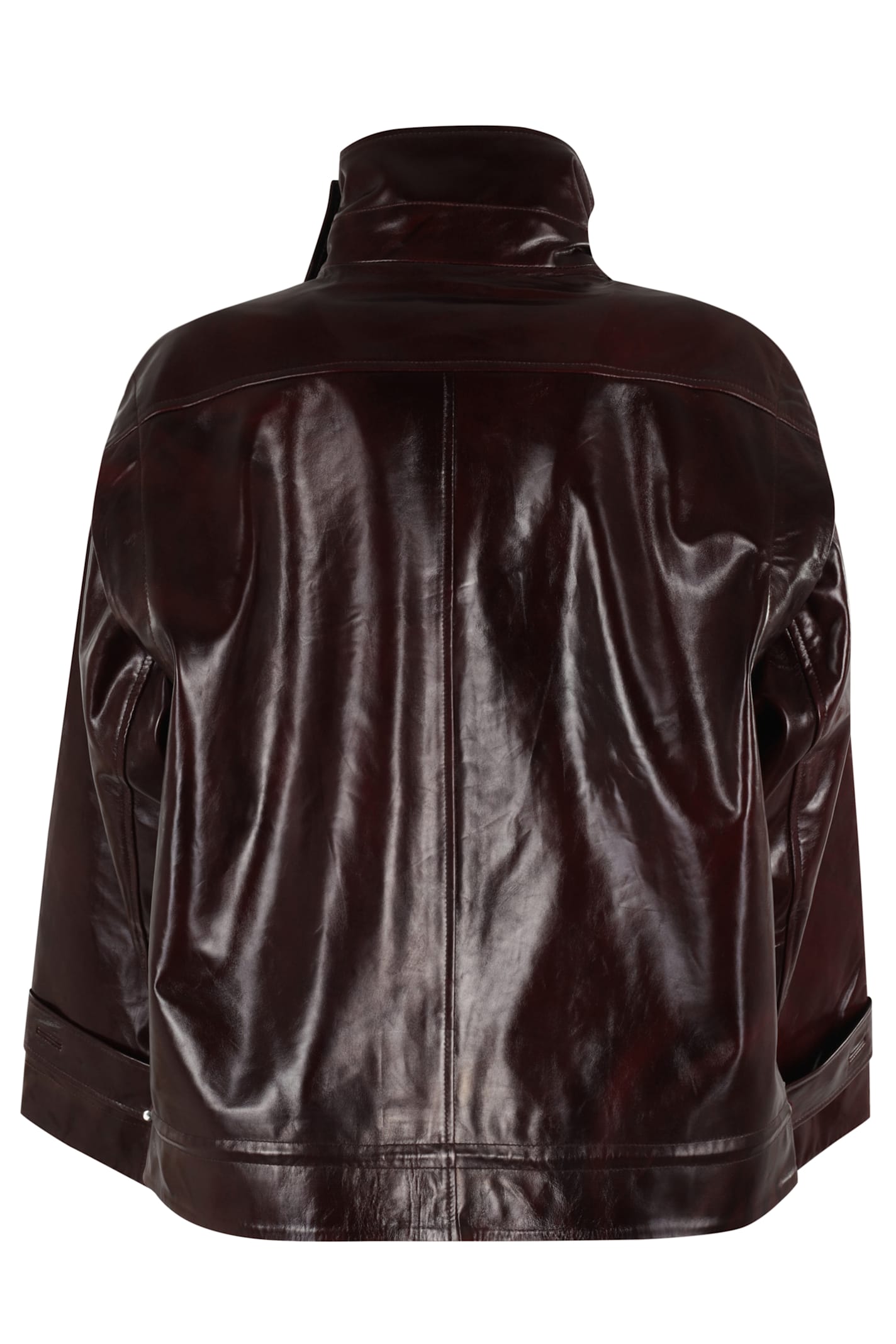 Remain Birger Christensen Remain Oversized Leather Jacket In Brown