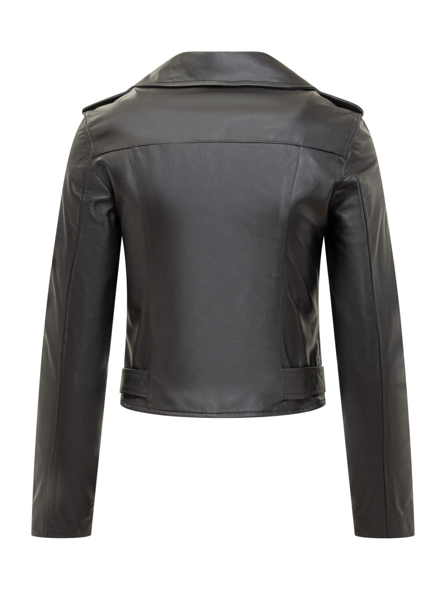 Shop Giocasta Leather Jacket In Nero