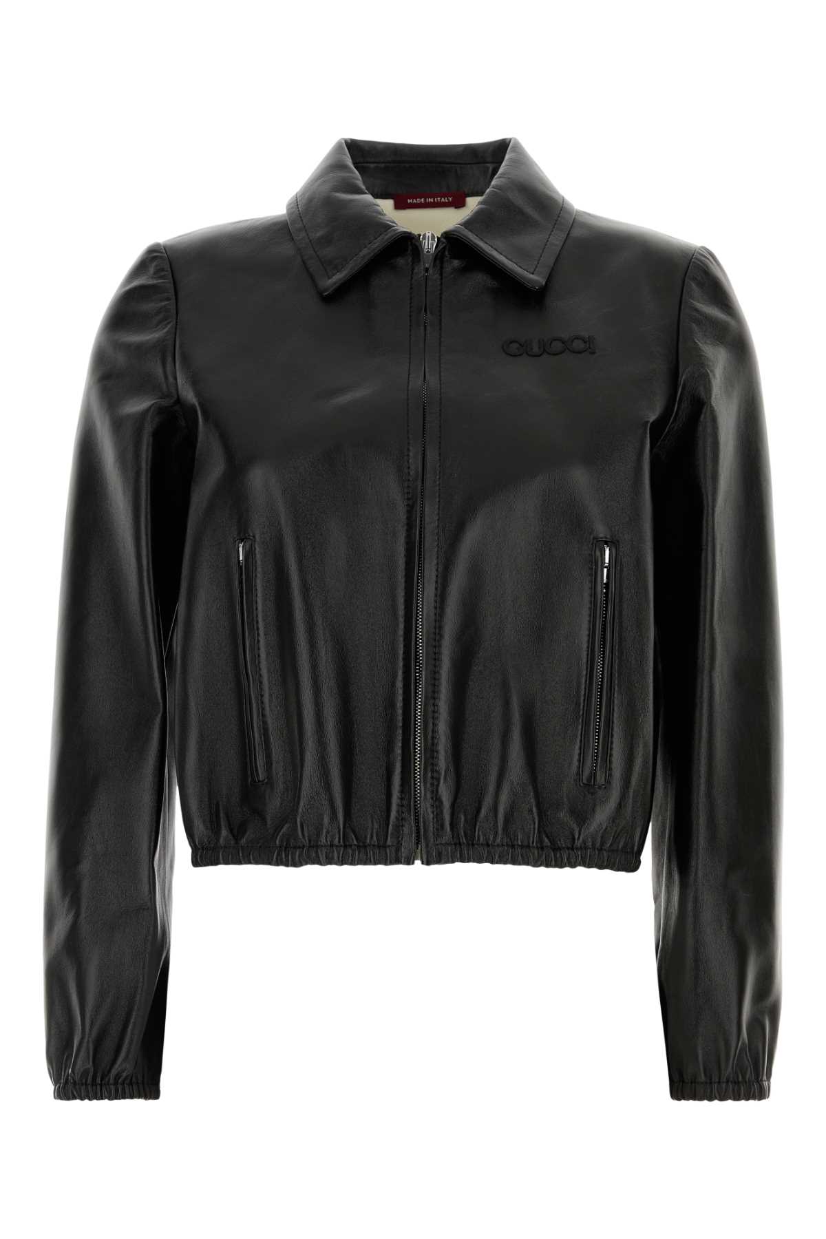 Shop Gucci Black Leather Jacket