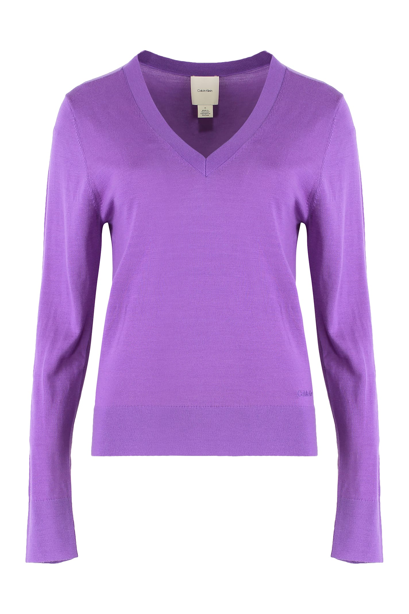 Calvin Klein Sweater In Wool In Purple