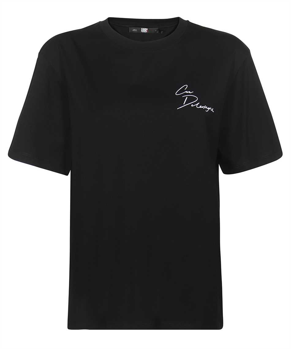 Karl Lagerfeld Printed Cotton T-shirt In Black