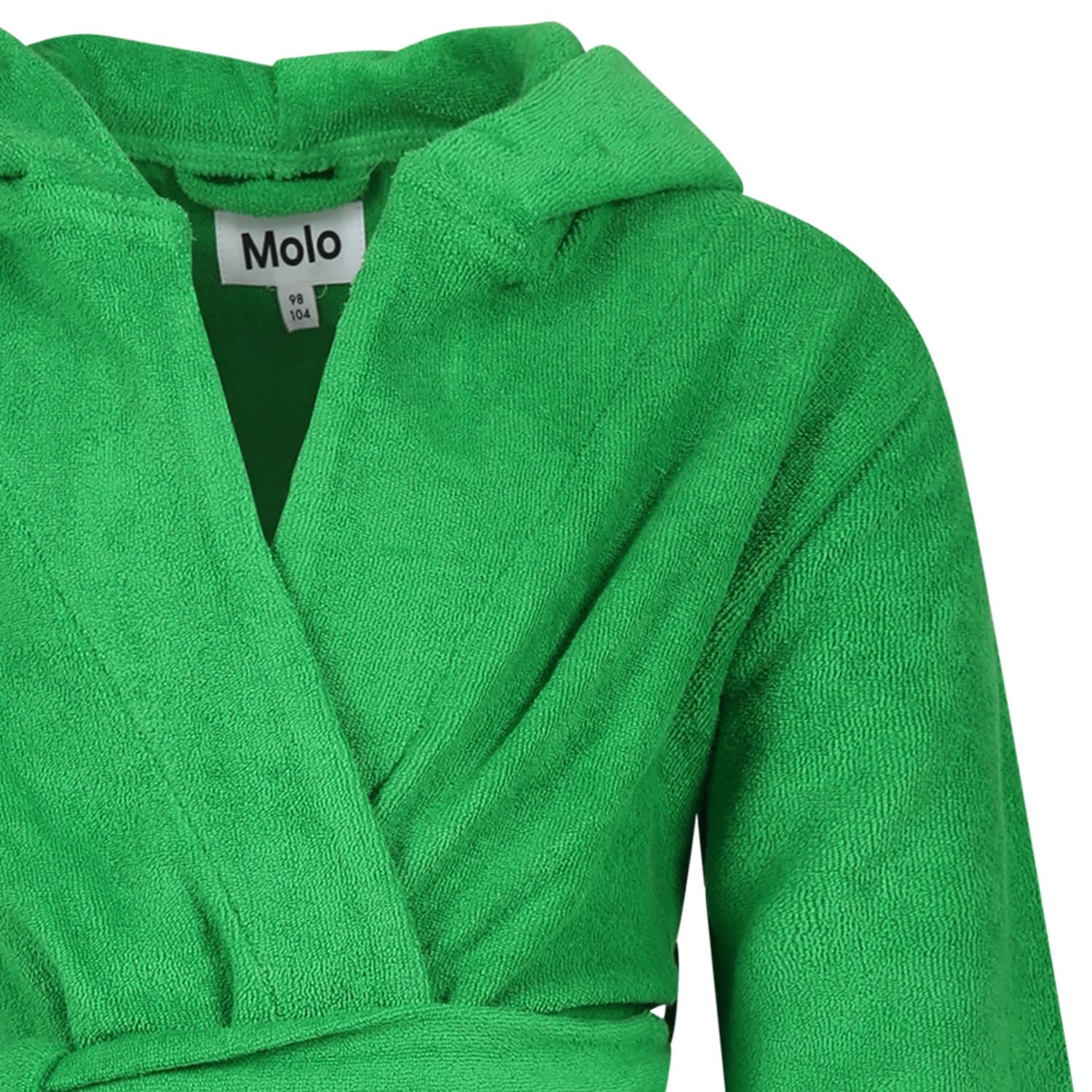 Shop Molo Green Dressing Gown For Kids