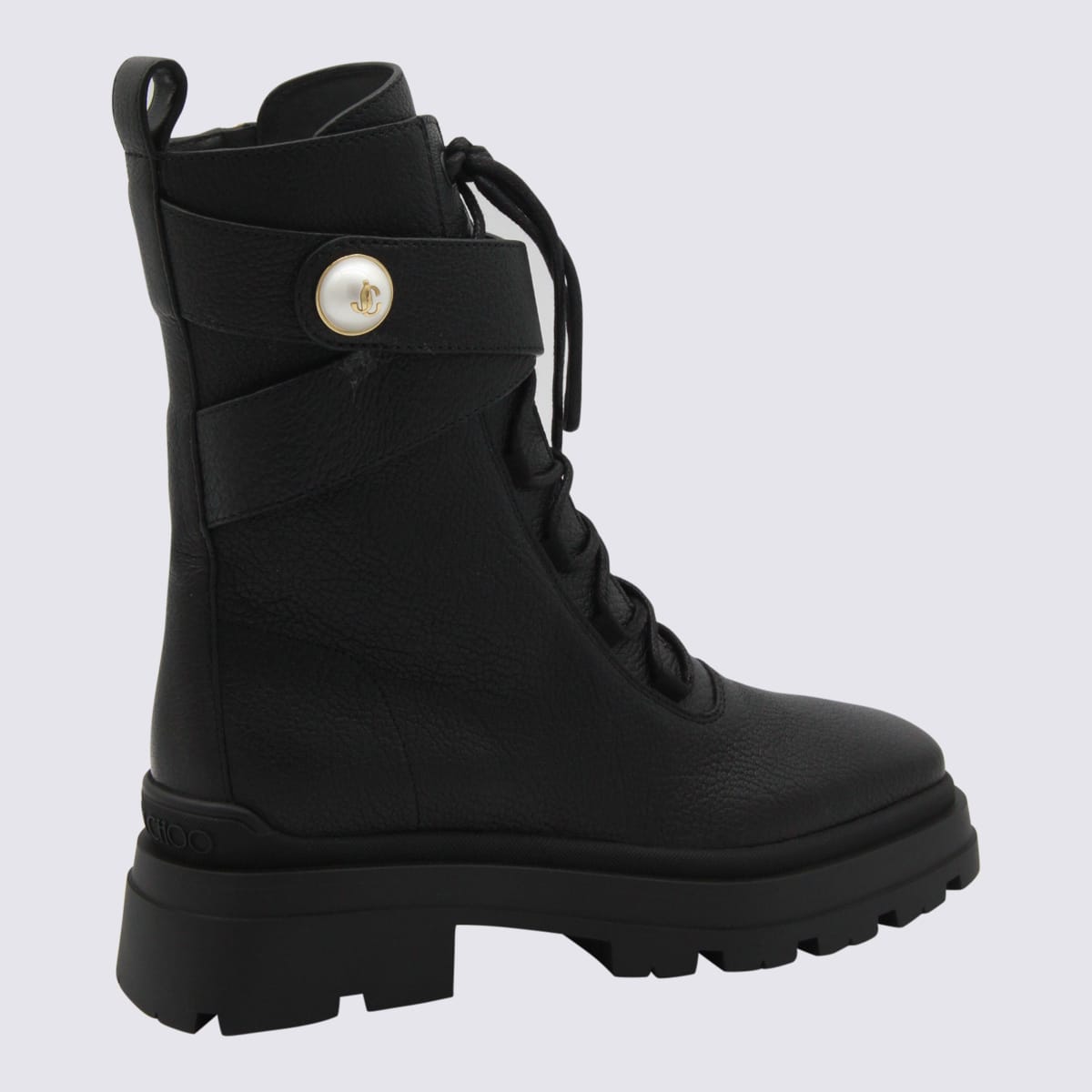 Jimmy Choo Chunky Sole Ankle Boots With Strap Detail In Black