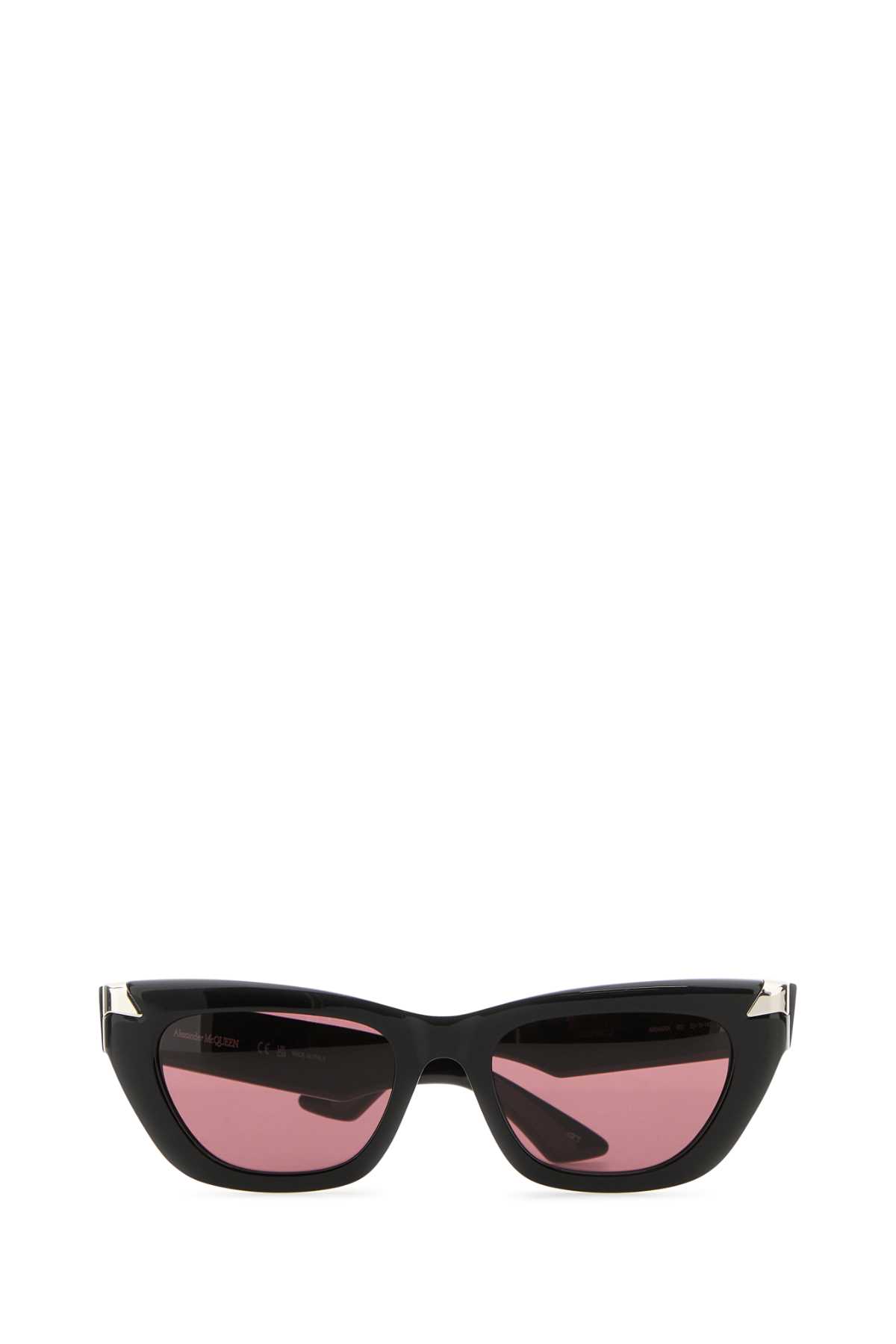 Alexander Mcqueen Acetate Cat Eye Rivet Sunglasses In Blackblackviolet