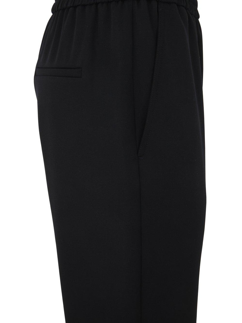 Shop Giorgio Armani Elasticated-waist Cropped Trousers In Blu Scuro