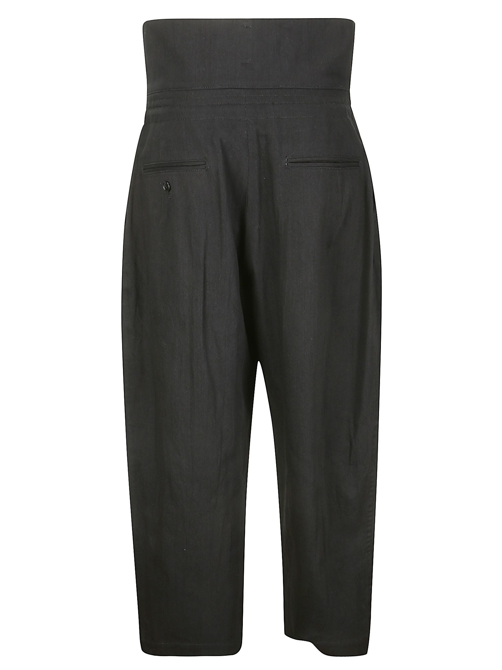 Shop Yohji Yamamoto R-high Waist Pants In Black