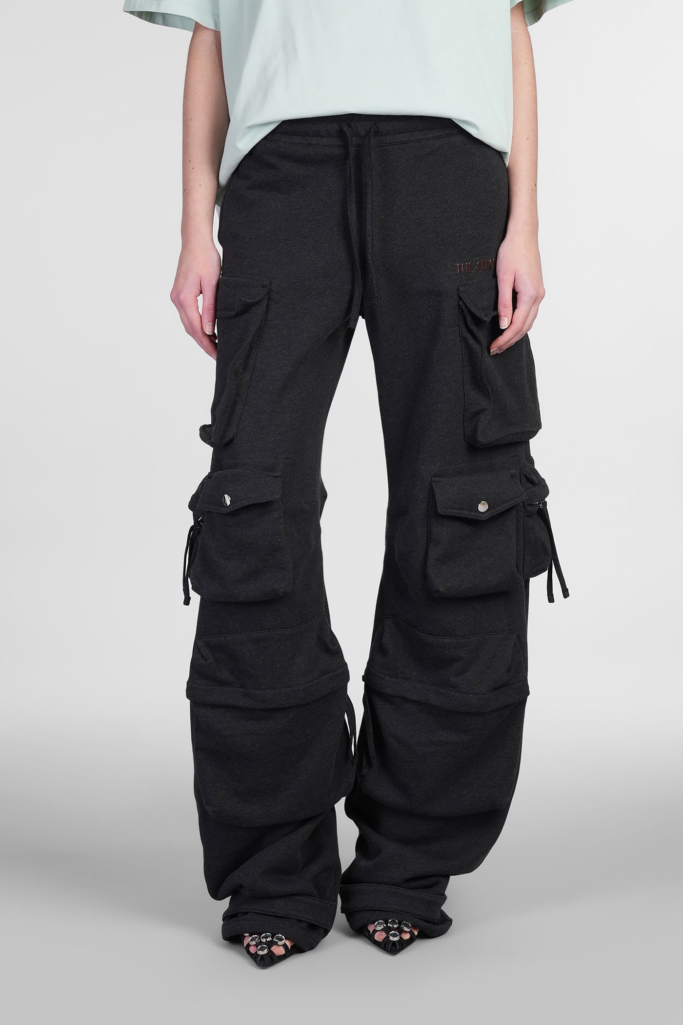 Attico Pants In Black Cotton In Black