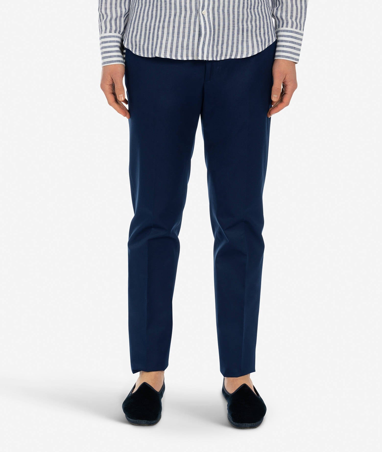 Larusmiani Velvet Trousers Howard Pants In Navy