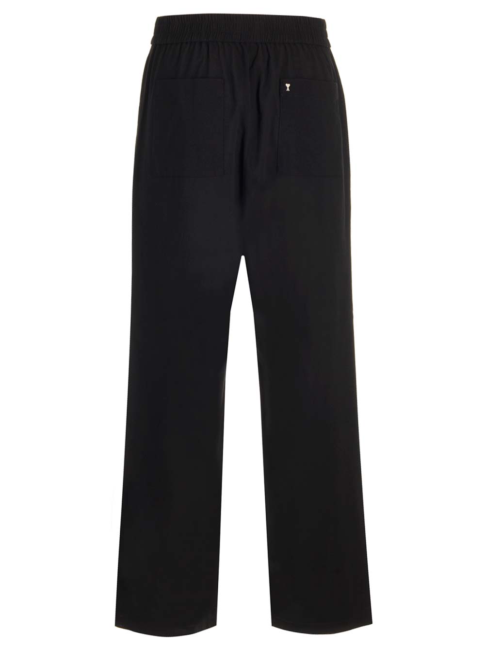 Shop Ami Alexandre Mattiussi Cotton Crepe Trousers In Black
