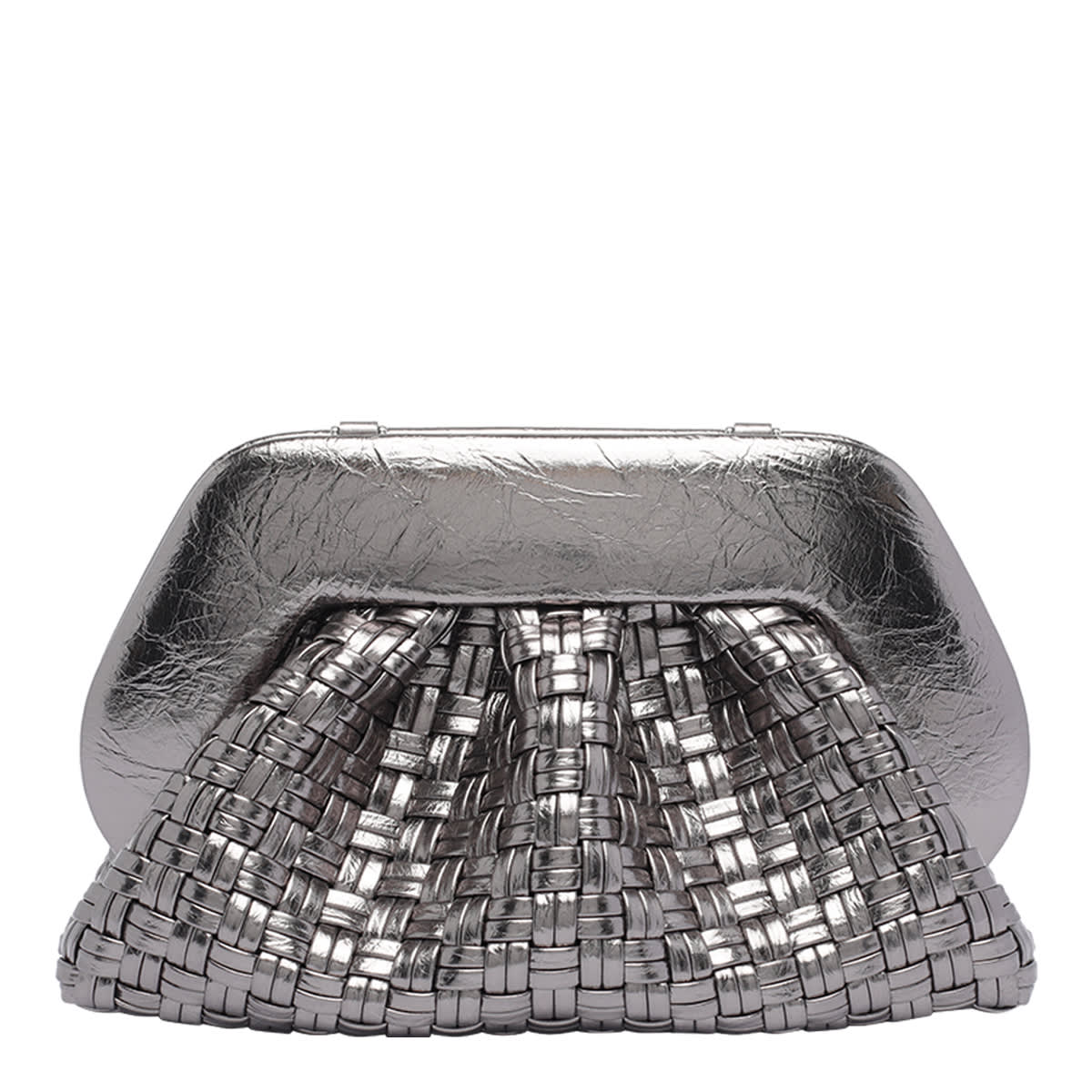 Themoirè Versatile Cross-body Bag Detachable Strap In Silver