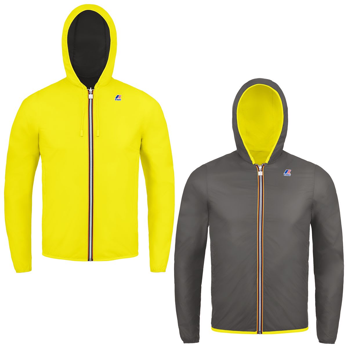 Shop K-way Reversible Jacket In Yellow