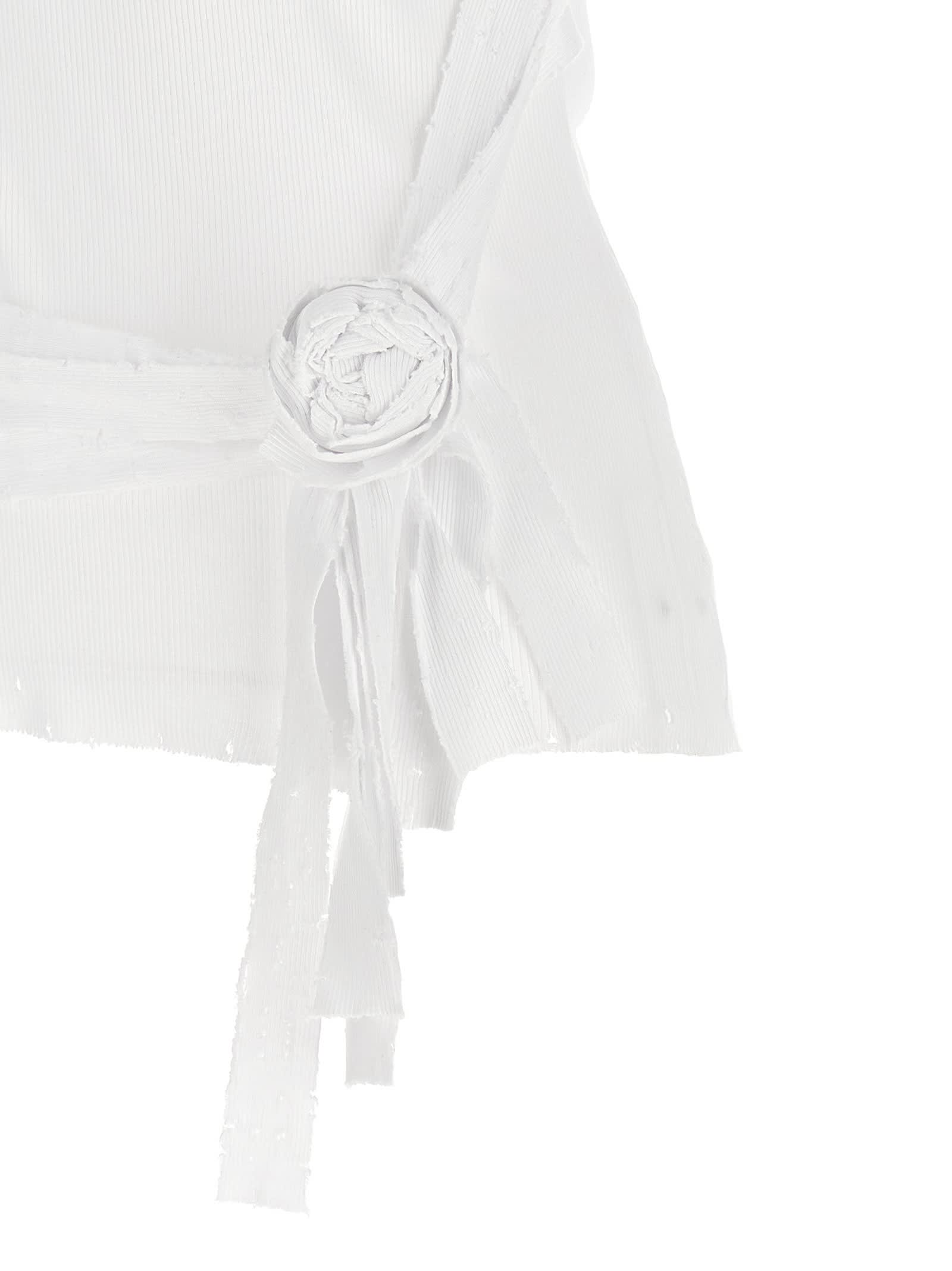 Coperni Distressed Rose Rib Tank Top In White