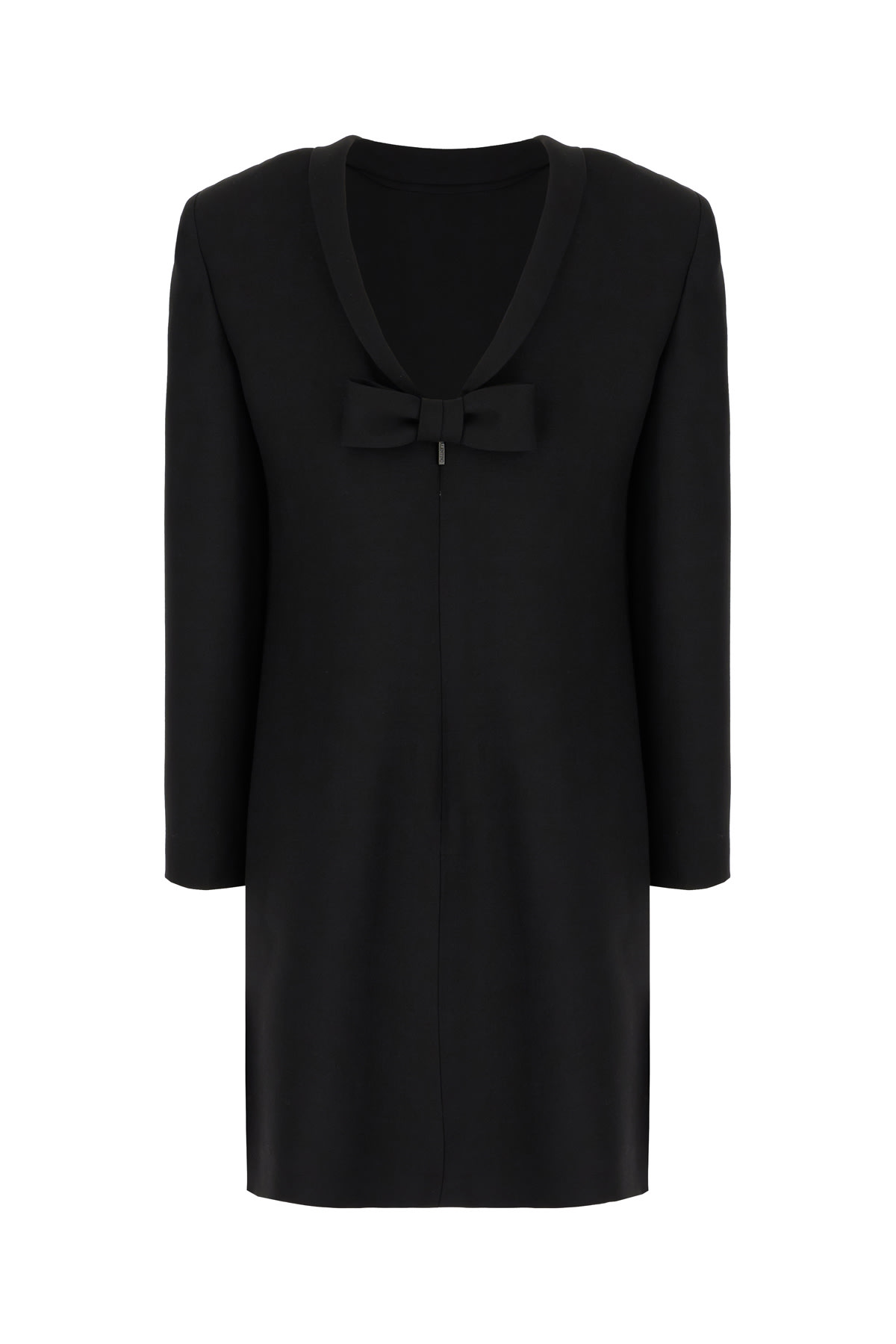 Shop Valentino Black Wool Blend Dress In Nero