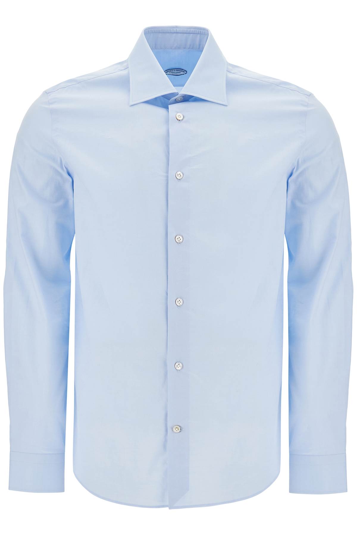 Shop Vincenzo Di Ruggiero Slim Fit Twill Shirt For Men In Azzurro (light Blue)