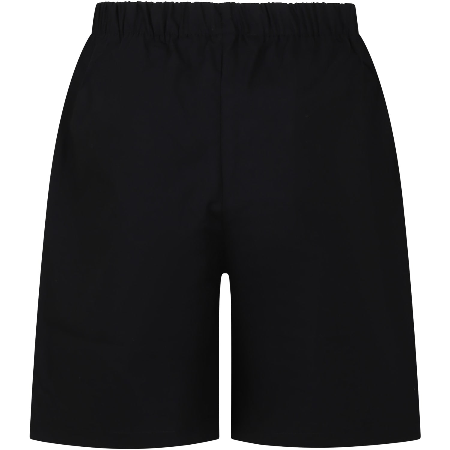 Shop Msgm Black Shorts For Boy With Logo In Nero