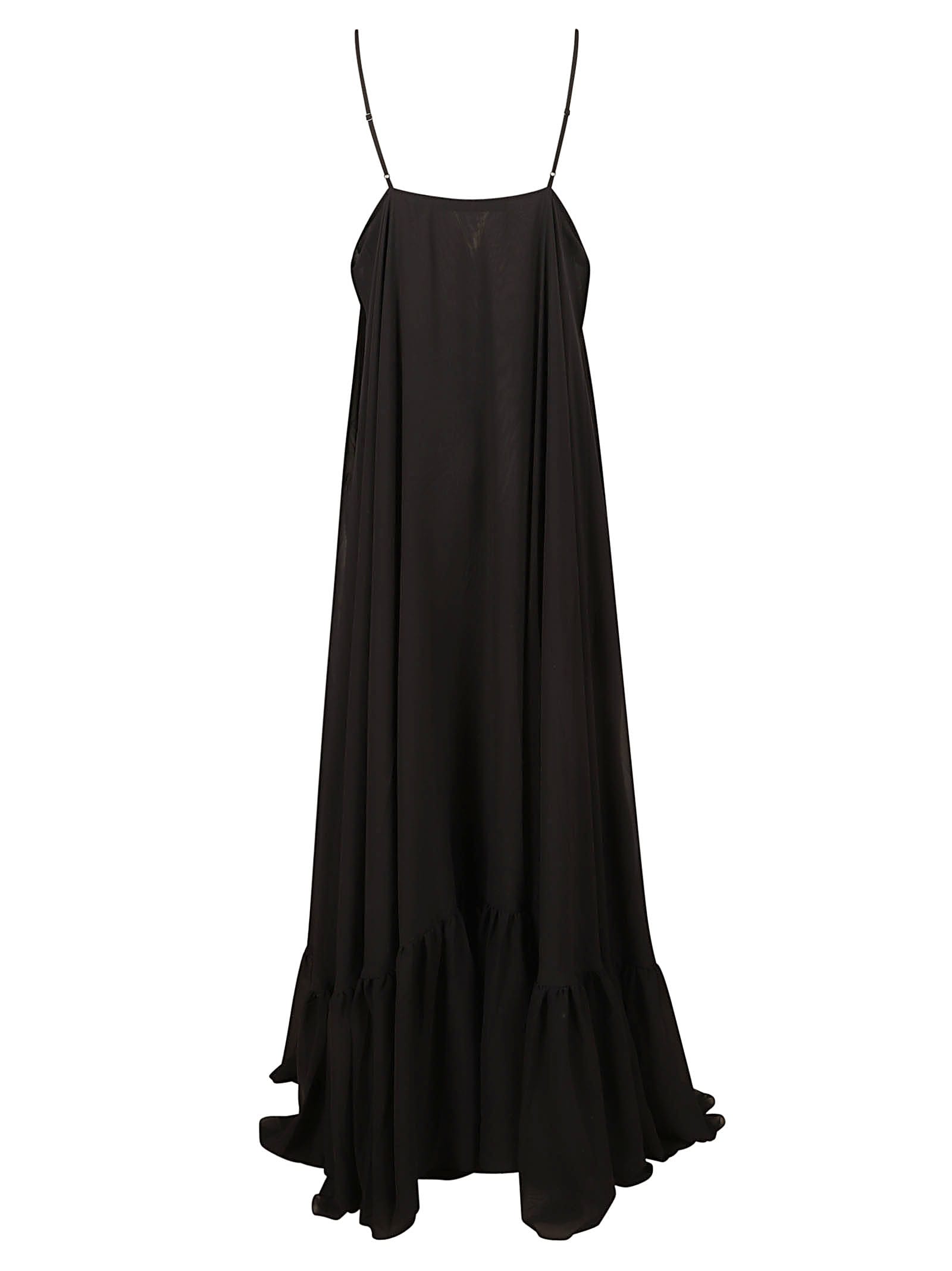 ROTATE BIRGER CHRISTENSEN CHIFFON MAXI WIDE DRESS